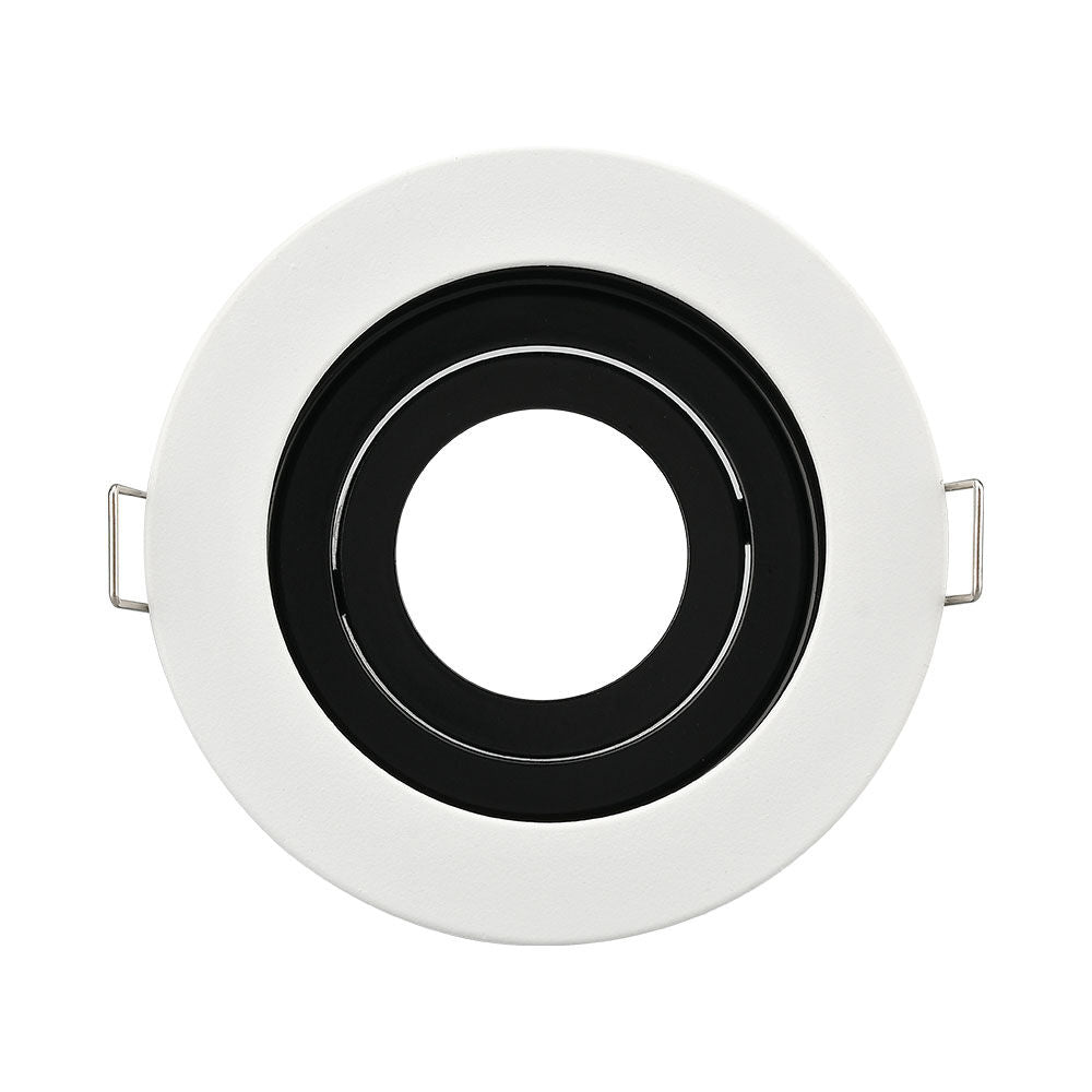 Вграден кръгъл спот с регулируем сноп Бял & Черен Фасунга MR16 Ø100x30mm
