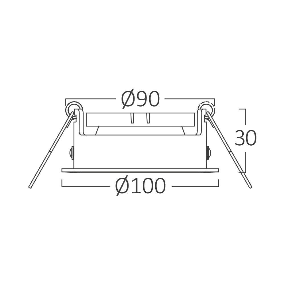 Вграден кръгъл спот с регулируем сноп Бял & Черен Фасунга MR16 Ø100x30mm