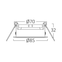 Вграден кръгъл спот черен фасунга MR16 Ø85x32mm