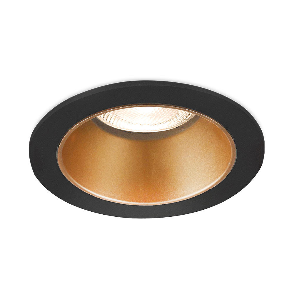 Вграден кръгъл спот черен & златен фасунга MR16 Ø85x32mm