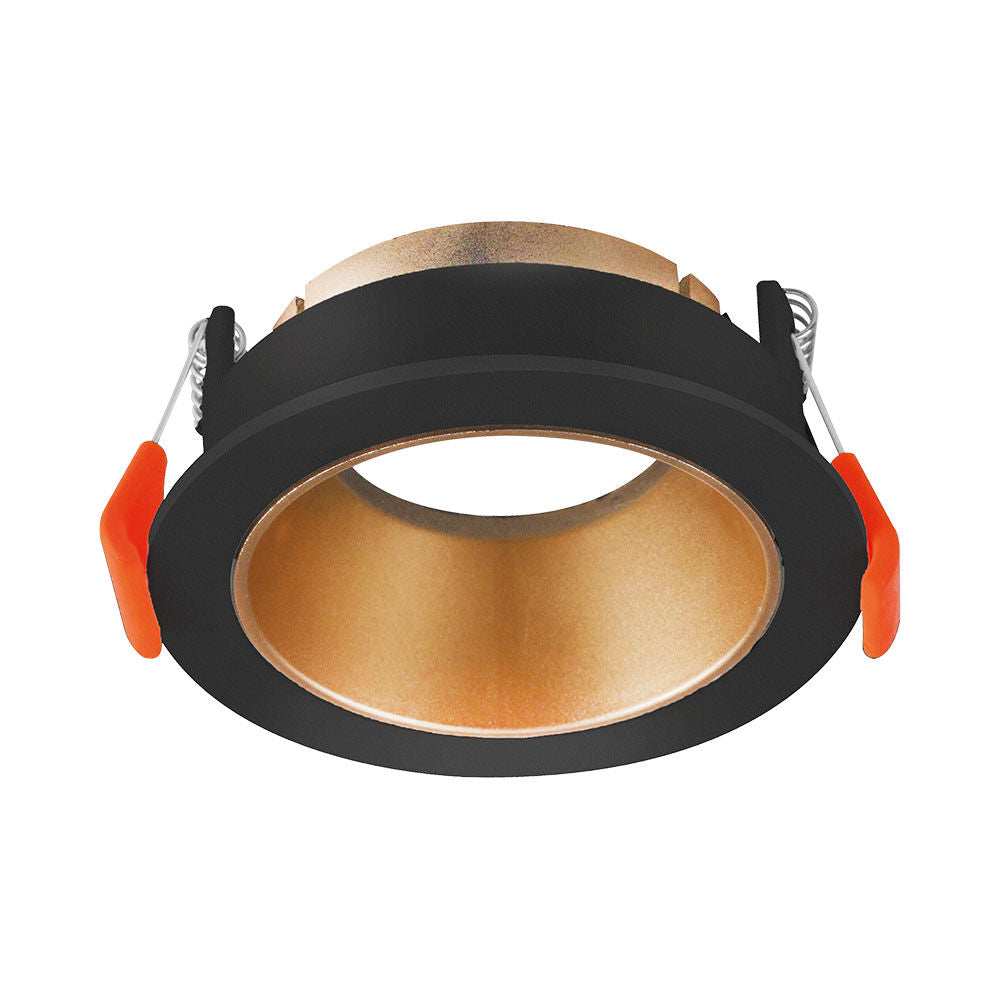 Вграден кръгъл спот черен & златен фасунга MR16 Ø85x32mm