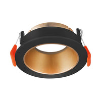 Вграден кръгъл спот черен & златен фасунга MR16 Ø85x32mm