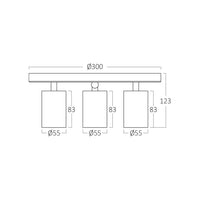 Lustra Negru & Auriu cu 3 Spoturi Reglabile Suport Rotund 3xGU10 Lighting Fixtures