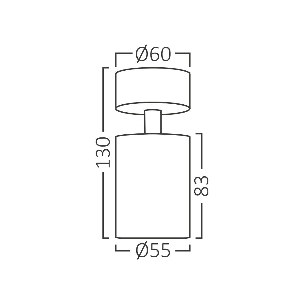 Насочен кръгъл повърхностен спот черен фасунга GU10 Ø60x130mm