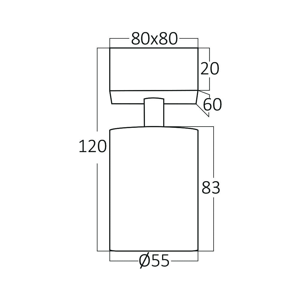 Насочен кръгъл повърхностен спот черен фасунга GU10 Ø55x120mm