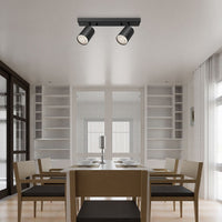 Lustra Neagra Liniara cu 2 Spoturi Reglabile 2xGU10 Lighting Fixtures
