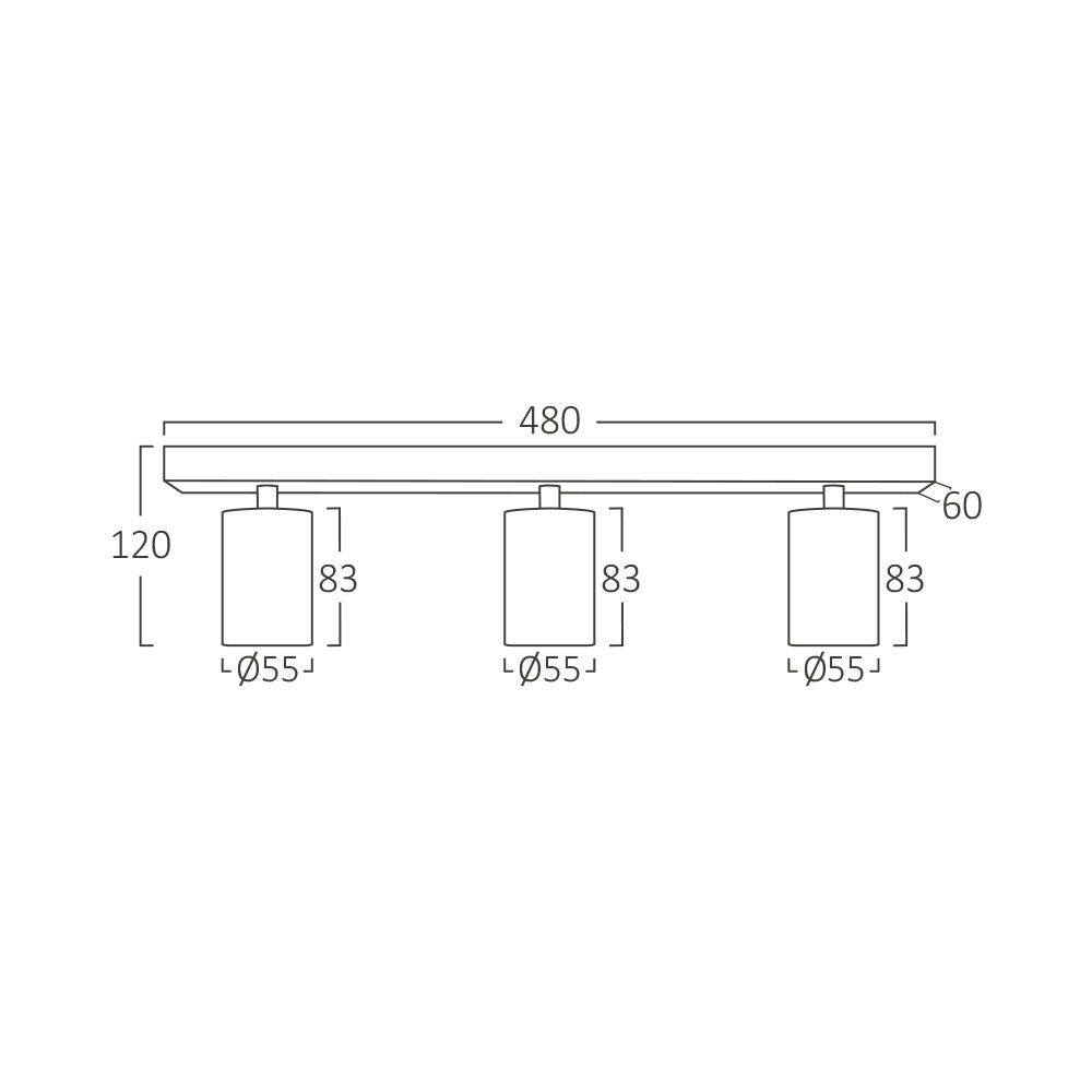 Lustra Alba Liniara cu 3 Spoturi Reglabile 3xGU10 Lighting Fixtures