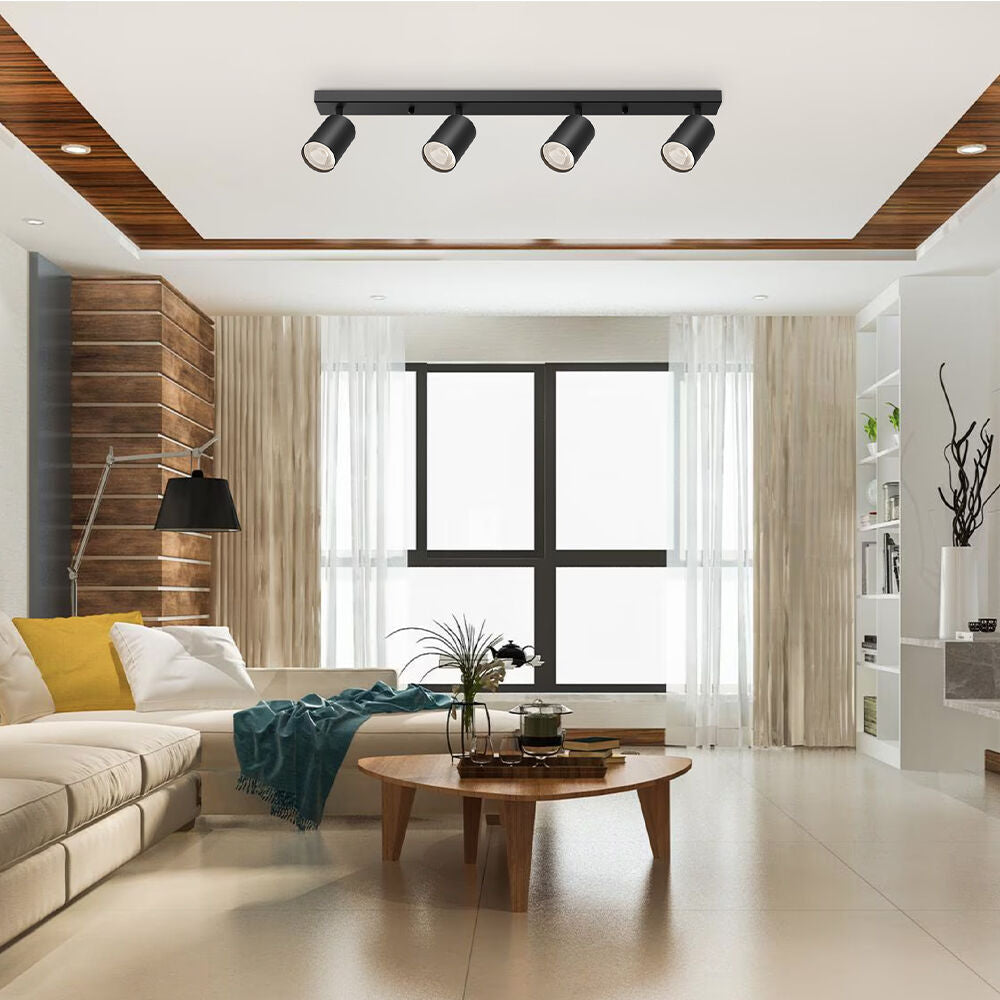 Lustra Neagra Liniara cu 4 Spoturi Reglabile 4xGU10 Lighting Fixtures