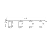 Lustra Alba Liniara cu 4 Spoturi Reglabile 4xGU10 Lighting Fixtures