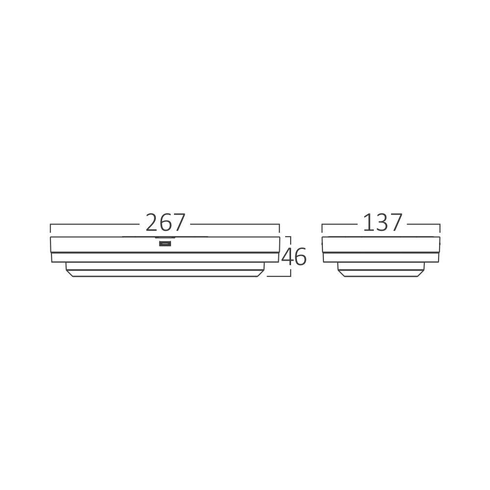 LED плафон Bulkhead бял 18W 2020lm IP65 CCT