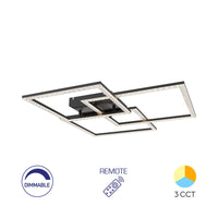 LED осветително тяло 3 Squares Cristal Black еквивалент 800W с дистанционно