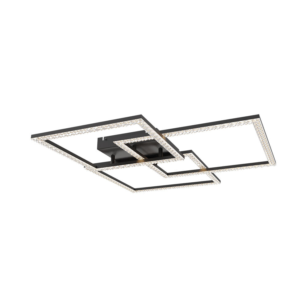 LED осветително тяло 3 Squares Cristal Black еквивалент 800W с дистанционно