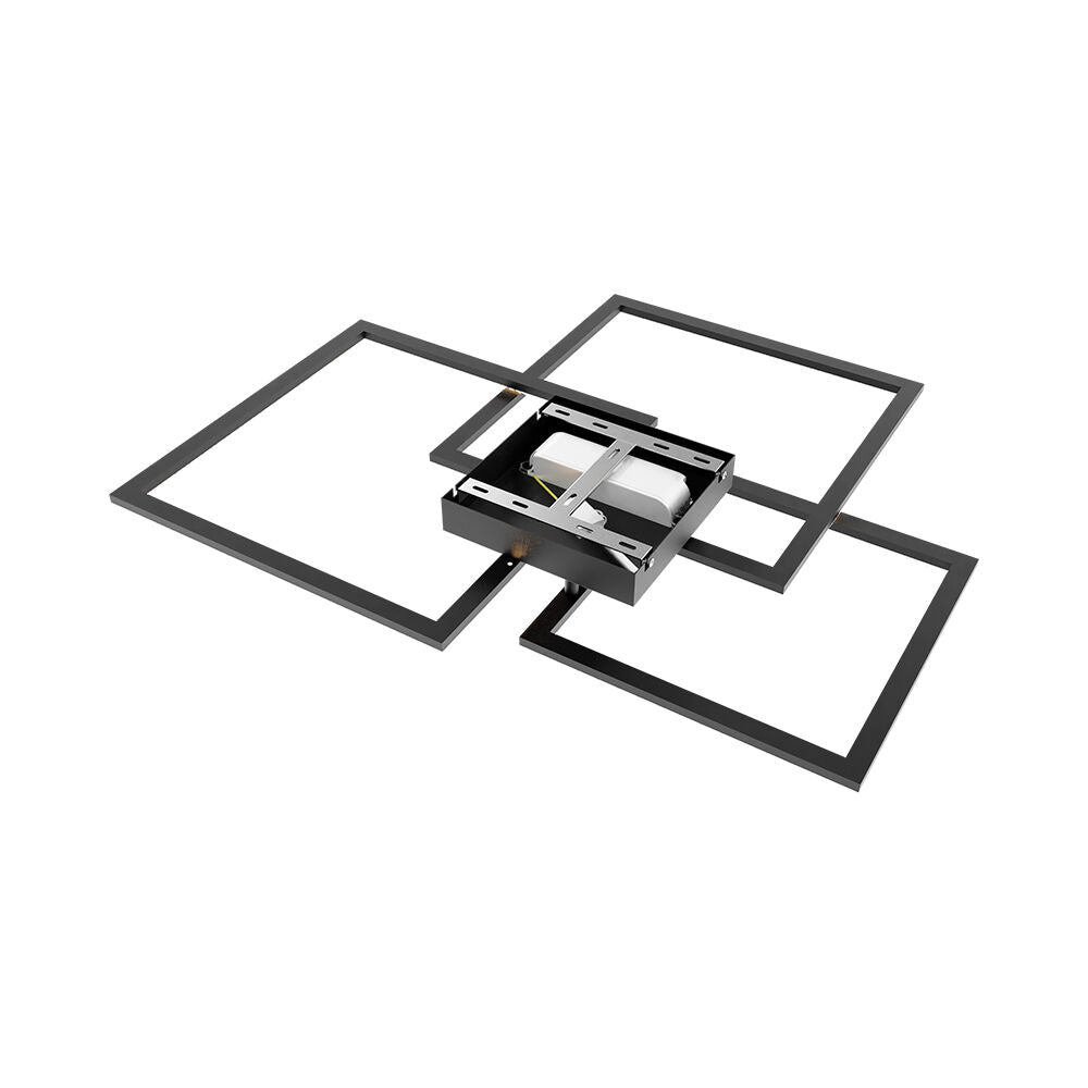 LED осветително тяло 3 Squares Cristal Black еквивалент 800W с дистанционно