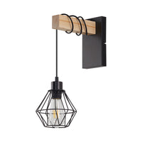 Стенен аплик WOL Black & Brown 1xE27