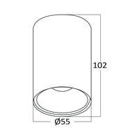 Кръгъл повърхностен спот злато, фасунга GU10 Ø55x102mm