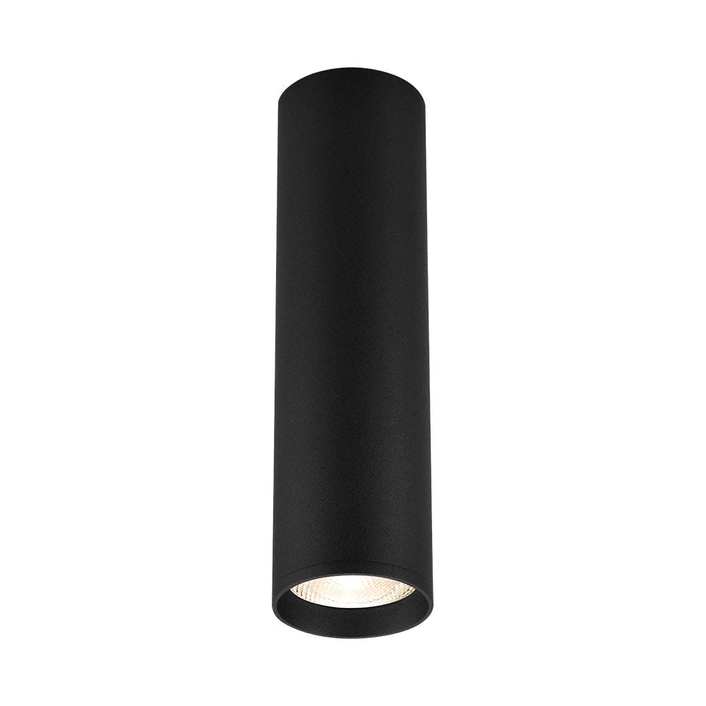 Кръгъл повърхностен спот черен фасунга GU10 Ø55x200mm