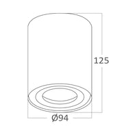 Кръгъл повърхностен спот с регулируем сноп, бял, фасунга GU10 Ø94x125mm