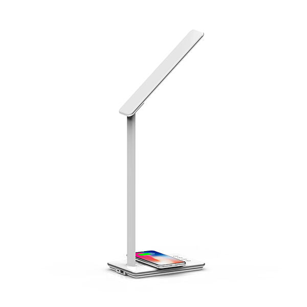 LED настолна лампа Бяла Димируема с безжично зареждане – 3 вида светлина, 50 cm