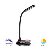 LED настолна лампа Черна Димируема с безжично зареждане – 3 вида светлина, 48 cm