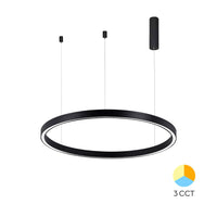 Lustra LED Suspendata TULLIO 60cm Black 1 Segment Echivalent 300W NEAGRA / SUSPENDATE / 60CM Lighting Fixtures
