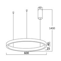 Lustra LED Suspendata TULLIO 60cm Gold 1 Segment Echivalent 300W AURIE / SUSPENDATE / 60CM Lighting Fixtures