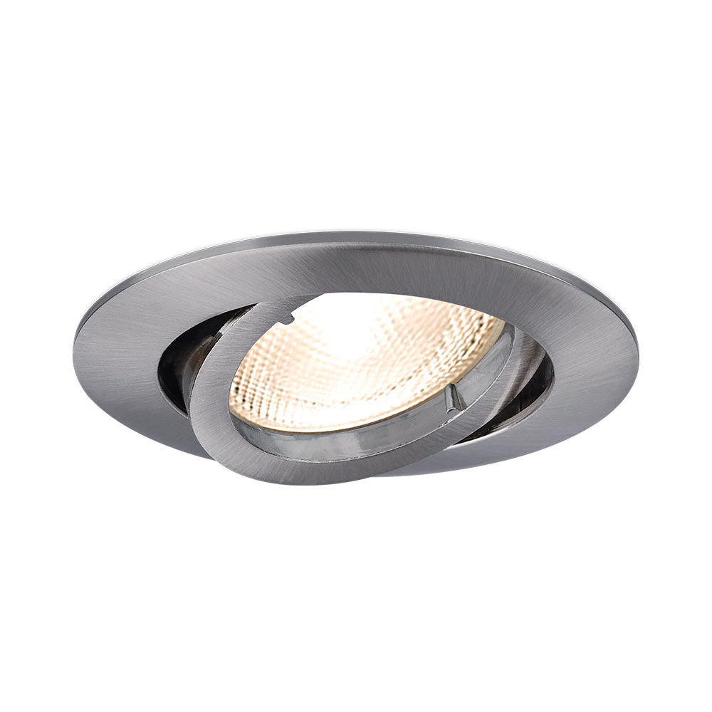 Вграден кръгъл спот с регулируем сноп, сребрист, фасунга MR16 Ø82x25mm