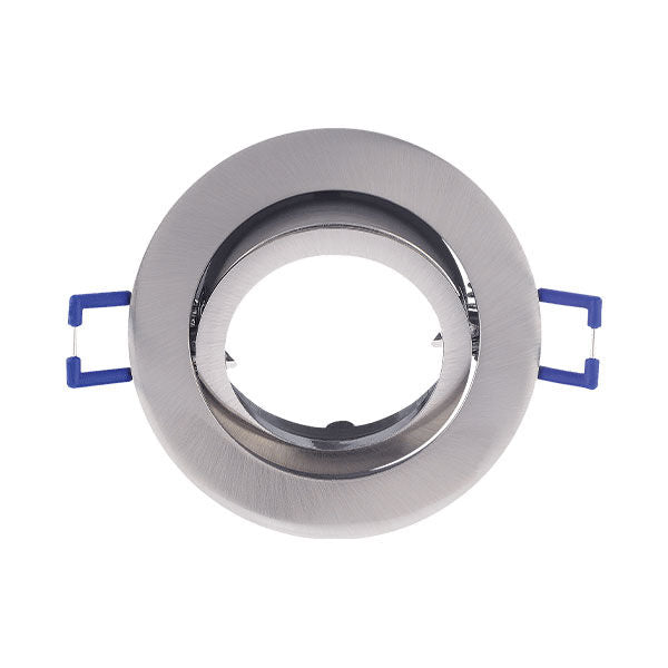 Вграден кръгъл спот с регулируем сноп, сребрист, фасунга MR16 Ø82x25mm
