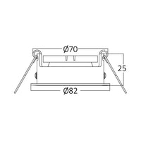 Вграден кръгъл спот с регулируем сноп, сребрист, фасунга MR16 Ø82x25mm
