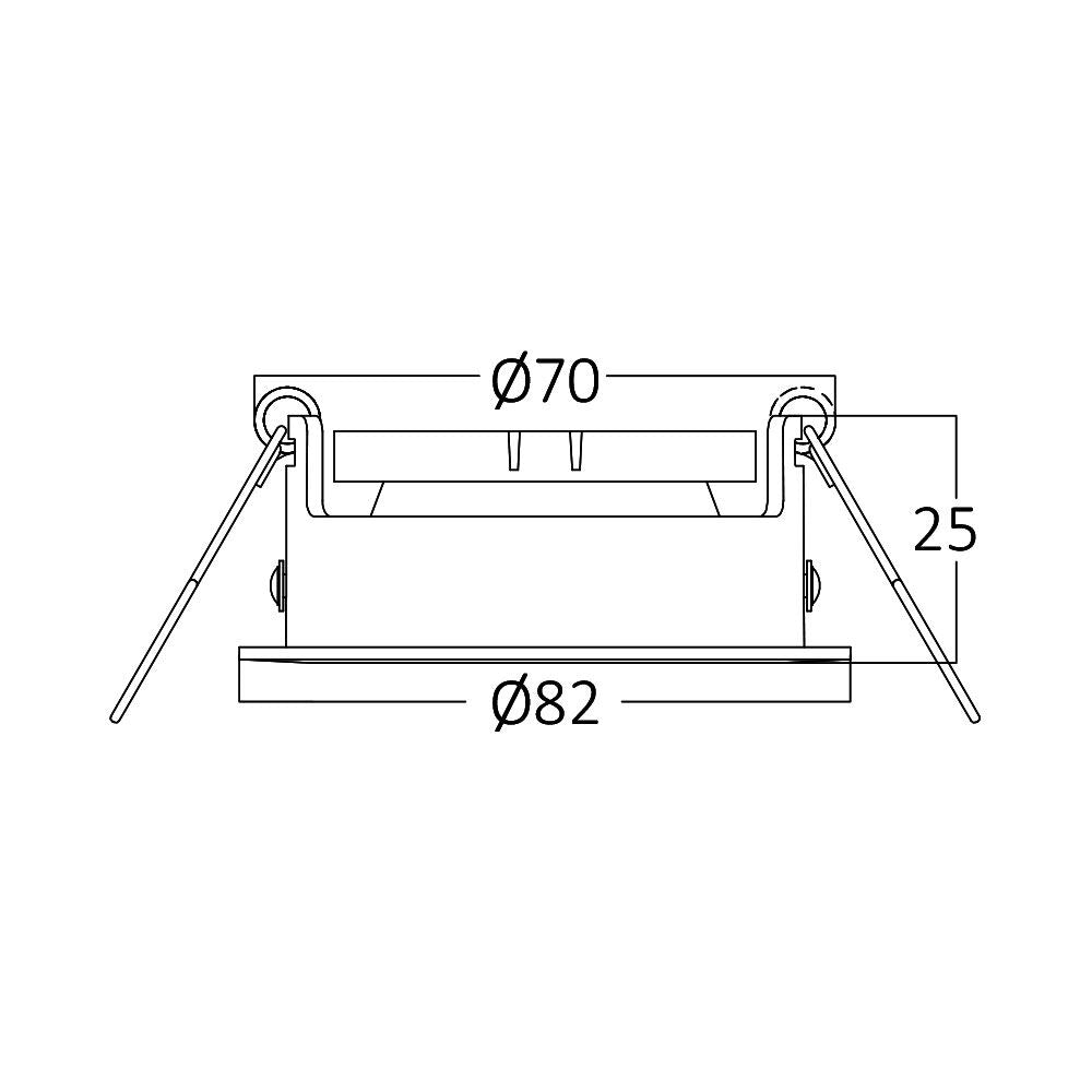 Вграден кръгъл спот с регулируем сноп, бял, фасунга MR16 Ø82x25mm