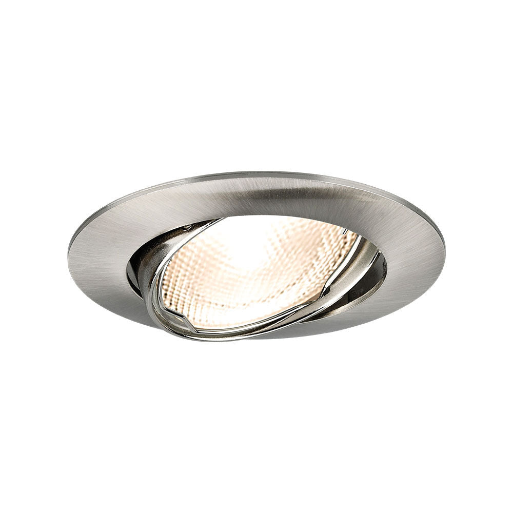 Вграден кръгъл спот с регулируем сноп, сребрист, фасунга MR16 Ø84x22mm