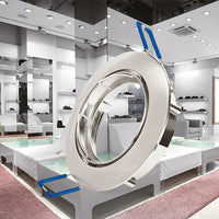 Вграден кръгъл спот с регулируем сноп, сребрист, фасунга MR16 Ø84x22mm