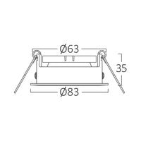 Вграден кръгъл спот черен фасунга MR16 Ø83x35mm