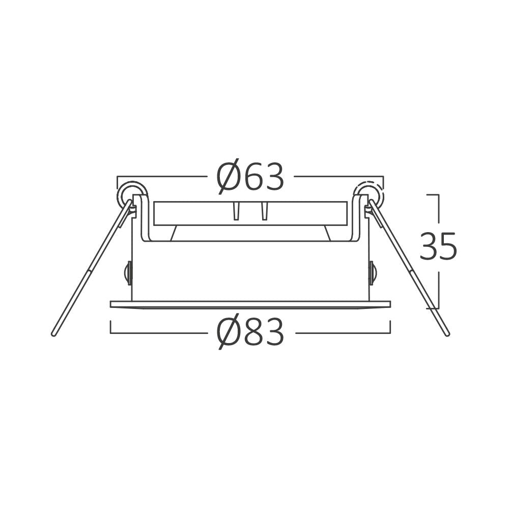 Вграден кръгъл бял спот с фасунга MR16 Ø83x35mm