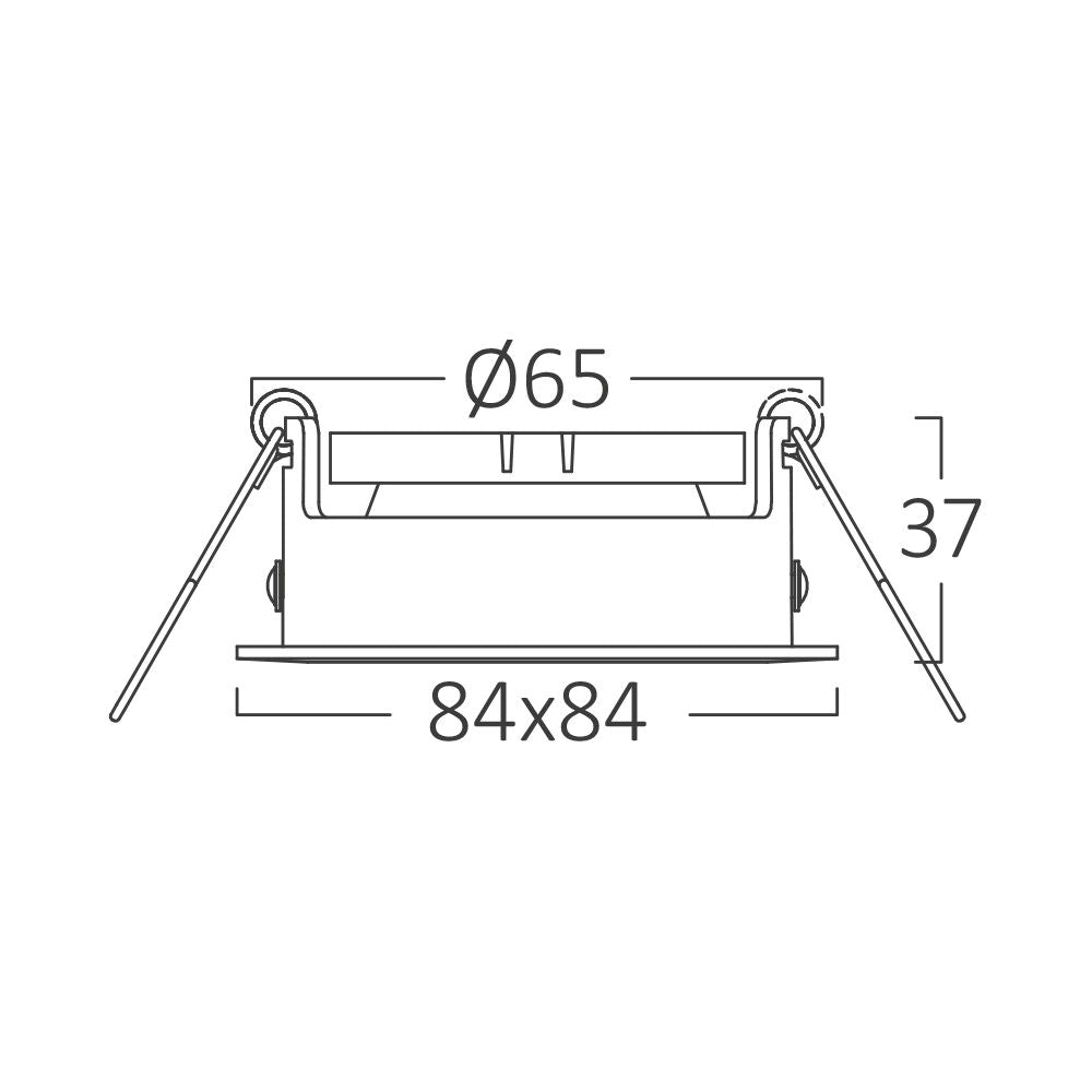 Вграден квадратен спот черен фасунга MR16 L84xH37mm
