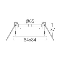 Вграден квадратен спот черен фасунга MR16 L84xH37mm