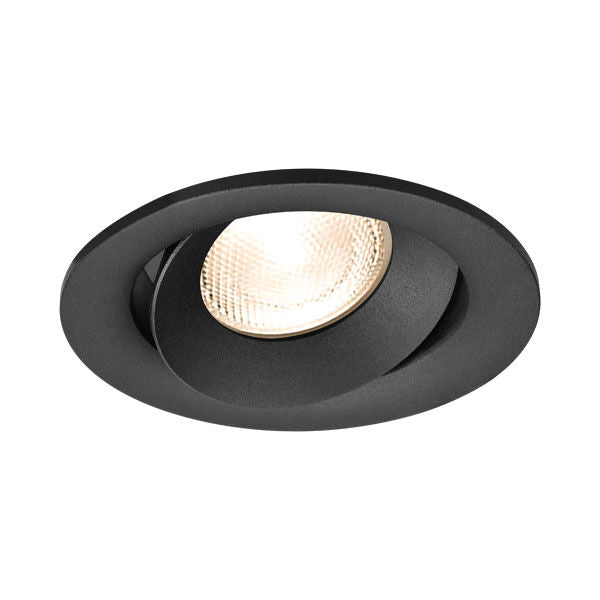 Вграден кръгъл спот с регулируем сноп, черен, фасунга MR16 Ø95x27mm
