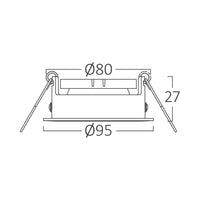 Вграден кръгъл спот с регулируем сноп, черен, фасунга MR16 Ø95x27mm