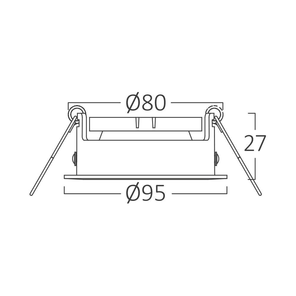 Вграден кръгъл спот с регулируем сноп, бял, фасунга MR16 Ø95x27mm