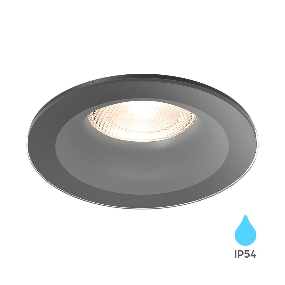 Вграден кръгъл спот IP54 черен фасунга MR16 Ø83x38mm
