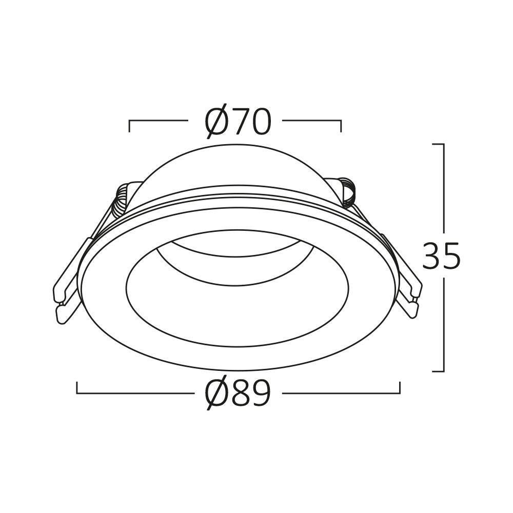 Вграден кръгъл спот IP54 черен фасунга MR16 Ø83x38mm
