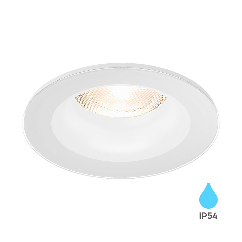 Вграден кръгъл спот IP54 бял фасунга MR16 Ø83x38mm