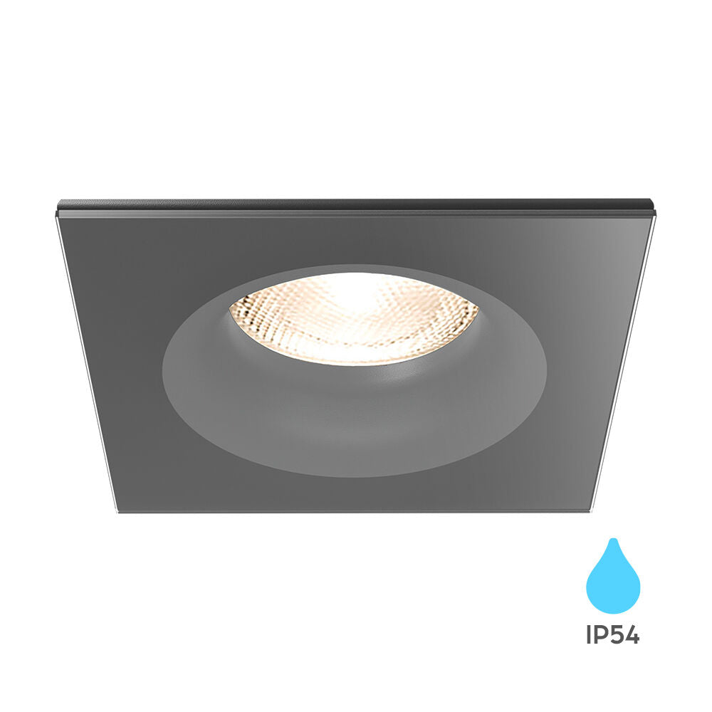 Вграден квадратен спот IP54 черен фасунга MR16 L84xH38mm