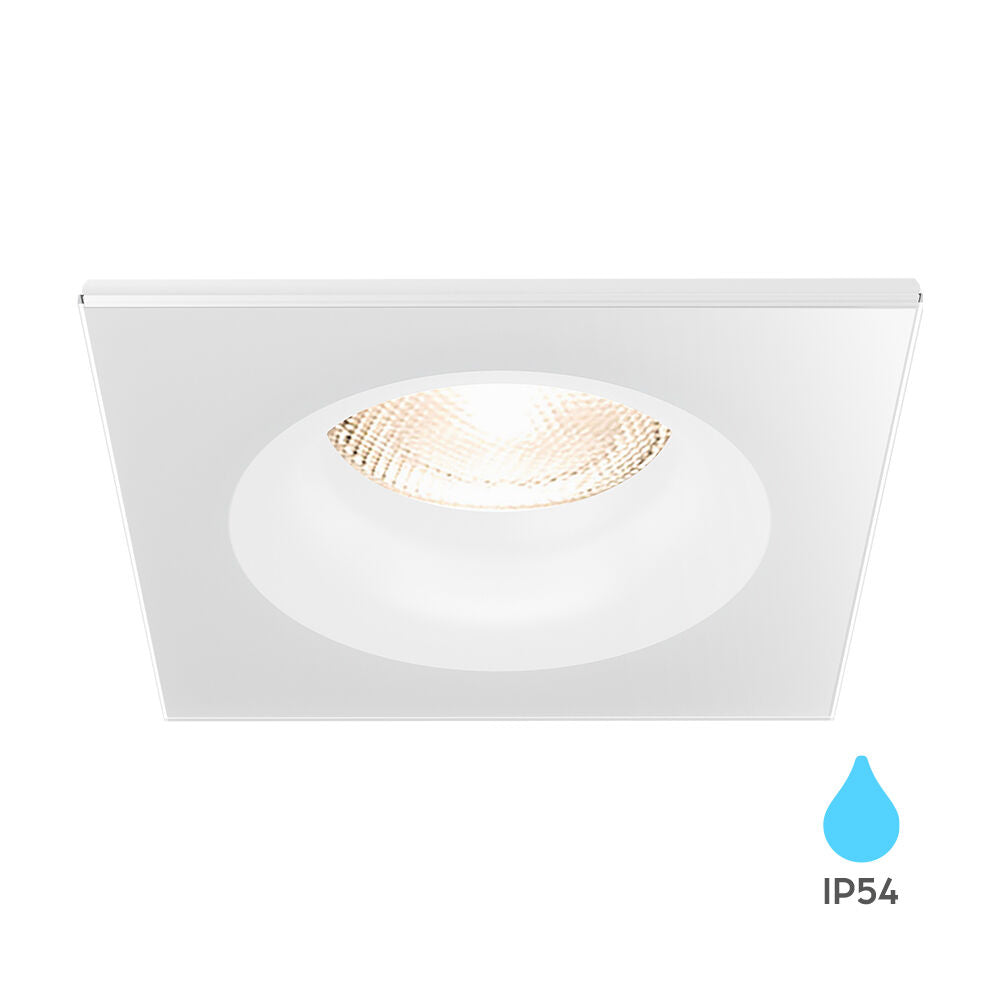 Вграден квадратен спот IP54 бял фасунга MR16 L84xH38mm