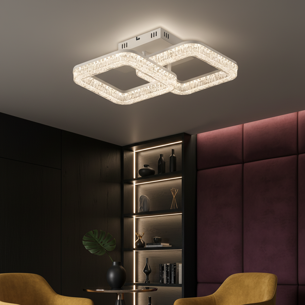Осветително тяло LED MATEO 2 Square White Еквивалент 300W Дистанционно управление