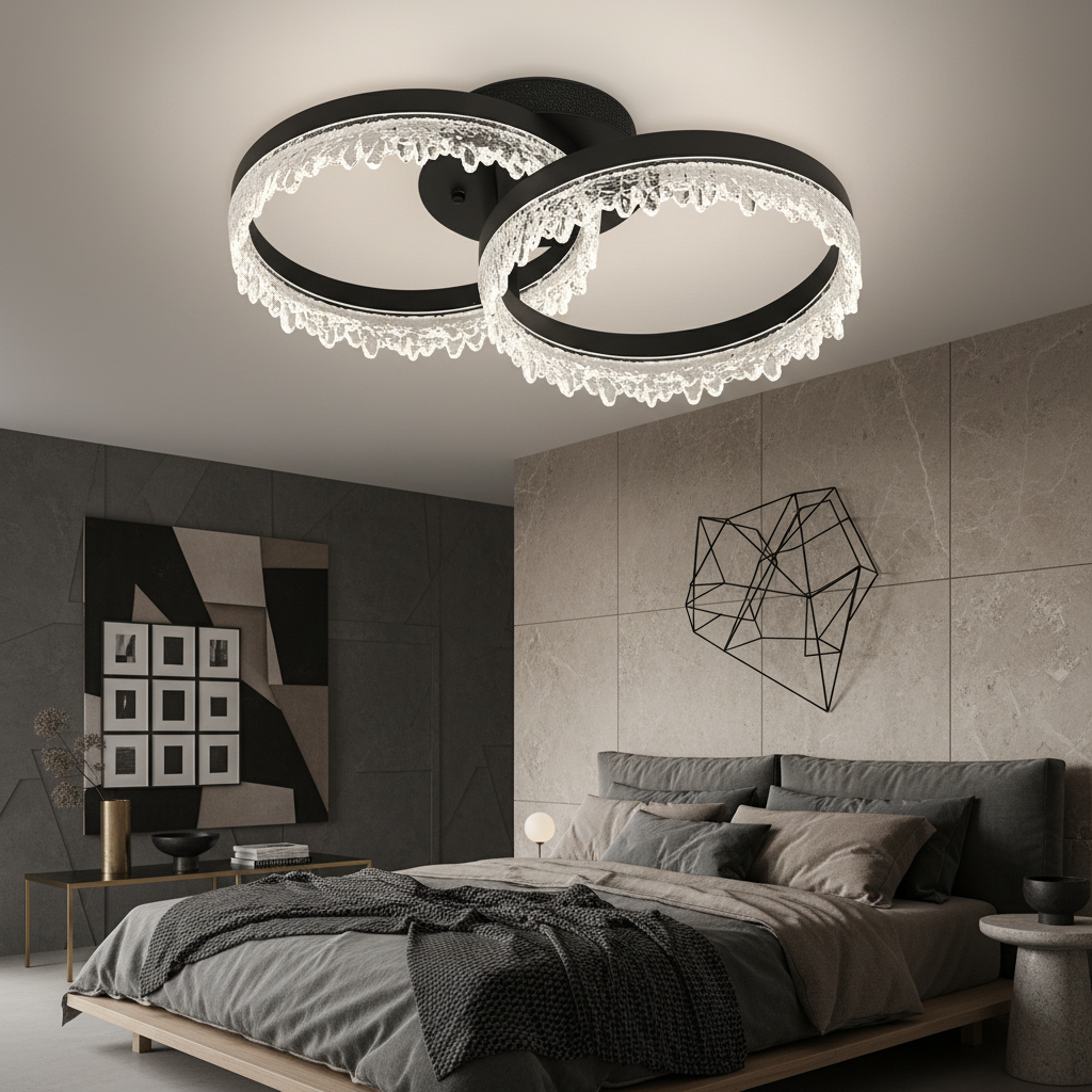 LED осветително тяло 2 CIRCLE VALS Еквивалент 200W Дистанционно