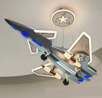 LED детско осветително тяло Kids Air Patrol – Космическо синьо, еквивалент 1200W с дистанционно