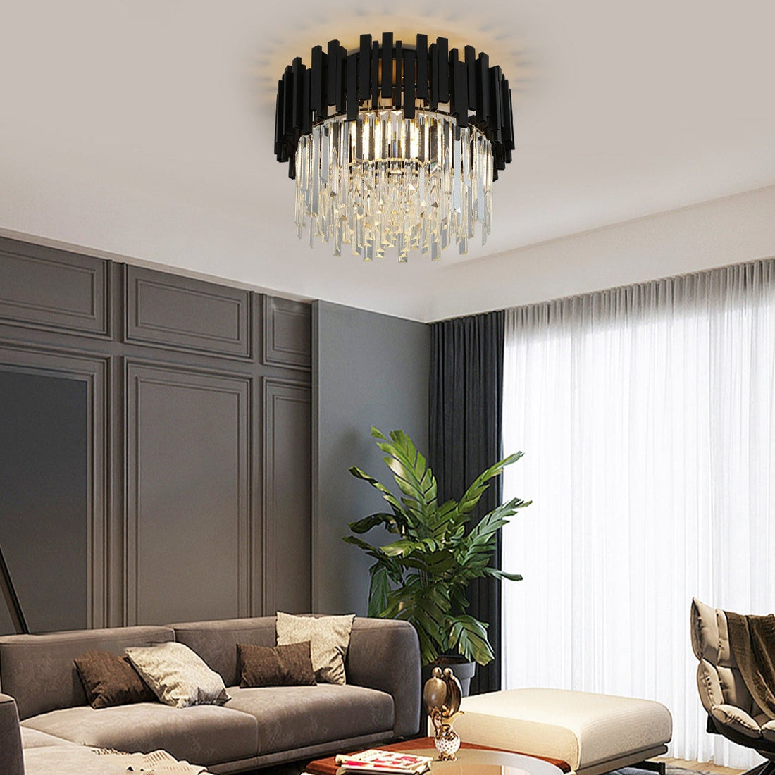 Кристален полилей Black Widow Luxury 40CM за таван