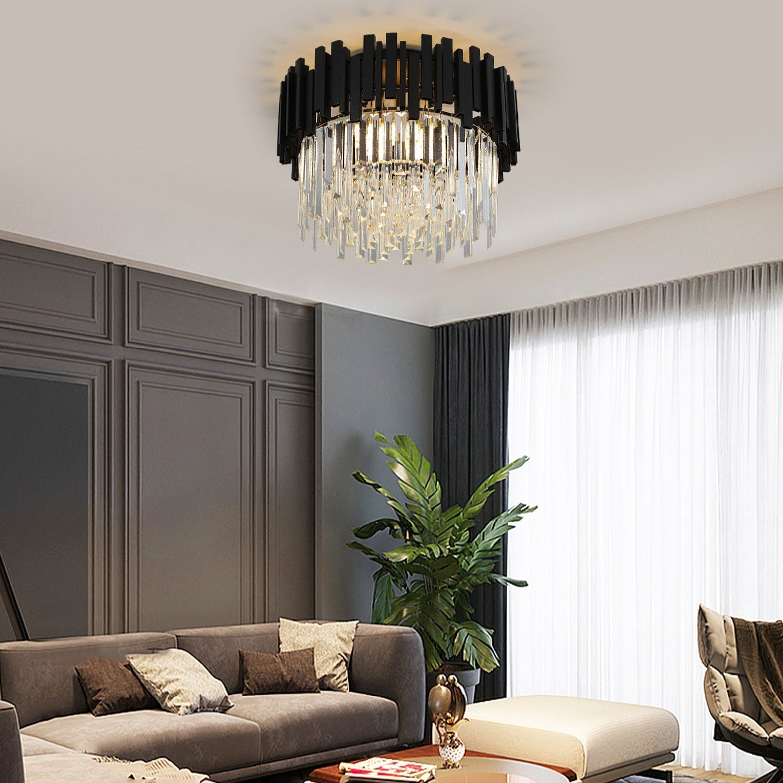 Кристален полилей Black Widow Luxury 40CM за таван