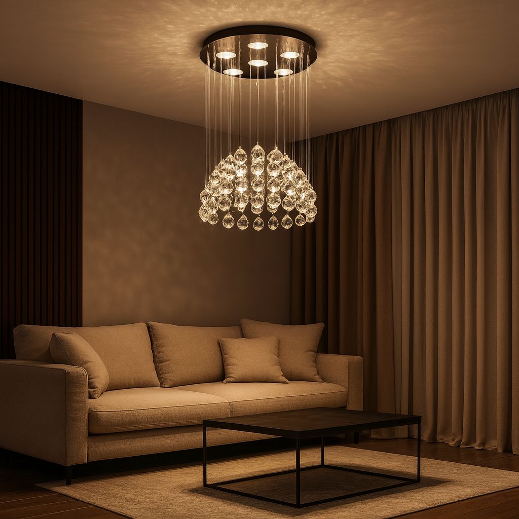 LED полилей Cristal Crysta 7x5W Silver 50CM Еквивалент 300W