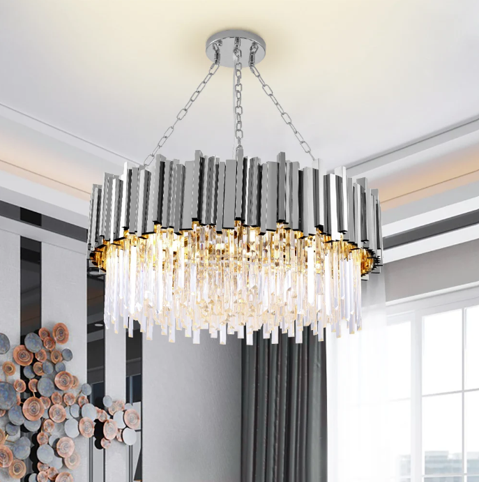 Полилей от кристал GLORY SILVER 60CM с верига